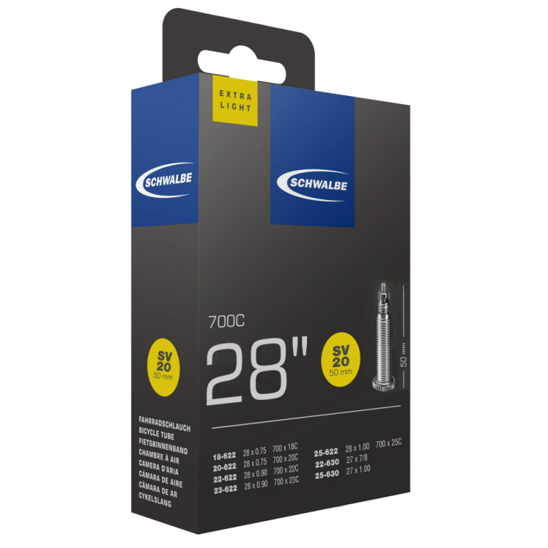 Schwalbe SV20 700C X 18/25 Lightweight Inner Tube 50mm Presta Valve