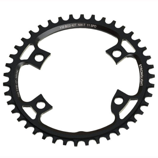 Stronglight - 40T Black 4-Arm Gravel Chainring: Shimano