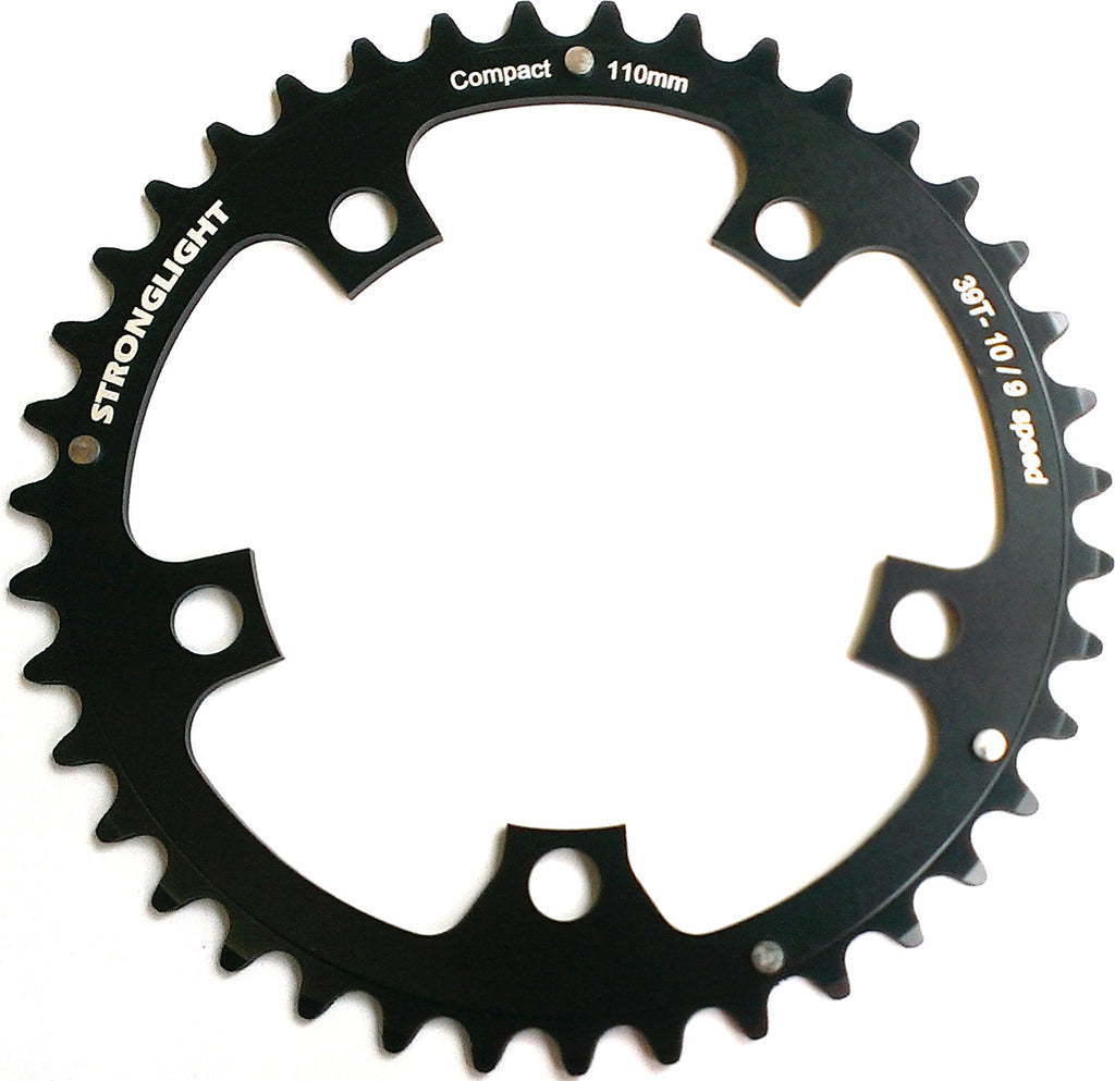 39T 5-Arm 110mm Chainring Black Stronglight